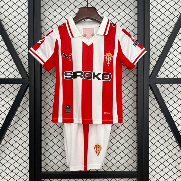 Camiseta Sporting Gijon Primera Niño 2025-2026